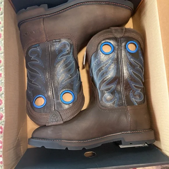 Ariat Brown and Blue Men's Boots - Picture 5 of 6